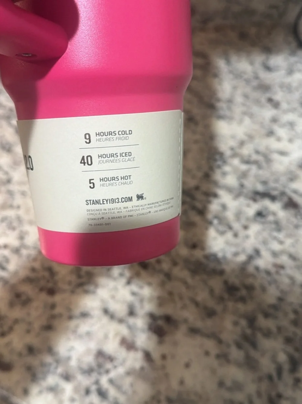 Stanley Quencher H2.0 30oz Insulated Tumbler Handle Lid Straw Passion Pink/Teal